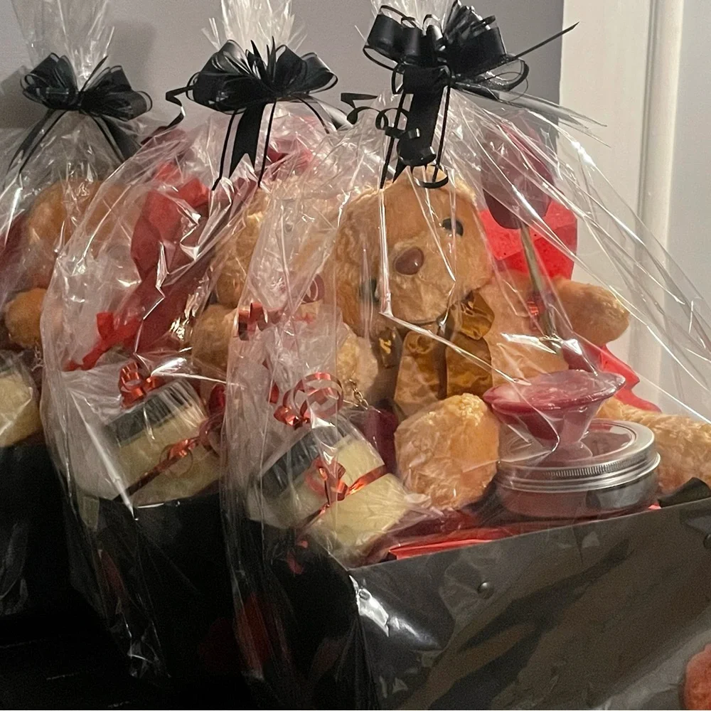 Elegant Black and Red Gift Basket
